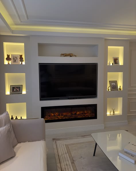 Taş Desenli Elektrikli Şömine