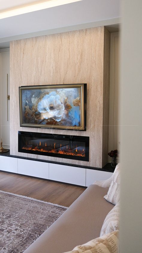 Şömine TV Ünitesi Kombinasyonu