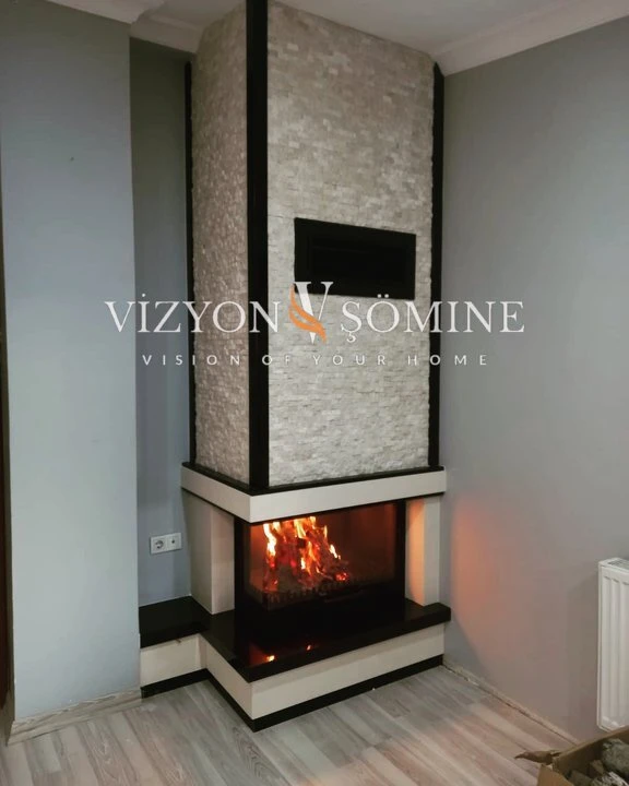 Patlatma taşlı şömine modelimiz